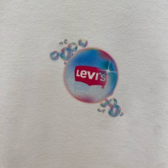 LEVI’S GRAPHIC CUTOFF STANDARD CREWNECK SWEATSHIRT white size S - Picture 6 of 6